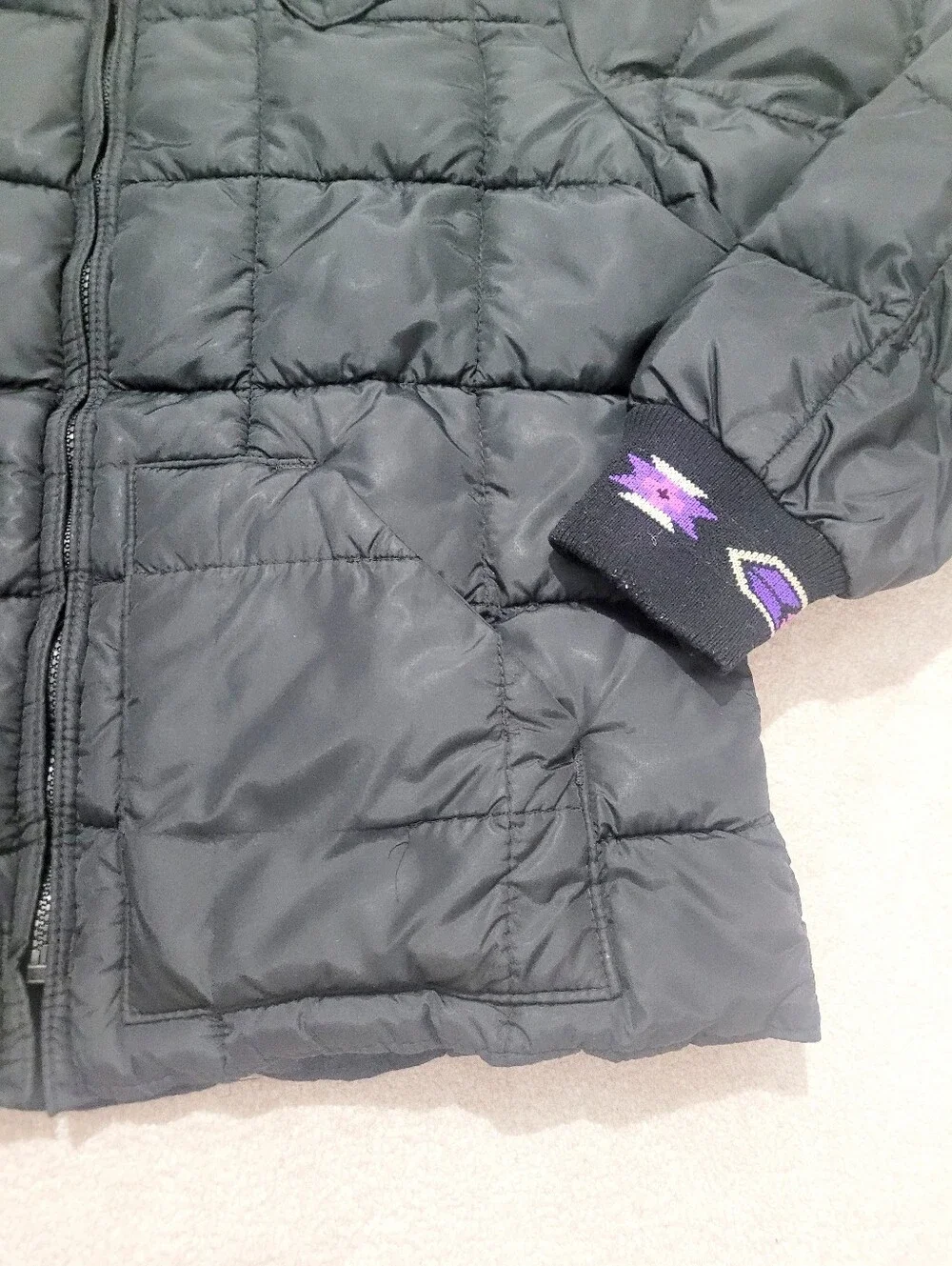 Vintage Walls Blizzard-Pruf USA Insulated Puffer Jacket XL Western Aztec Trim